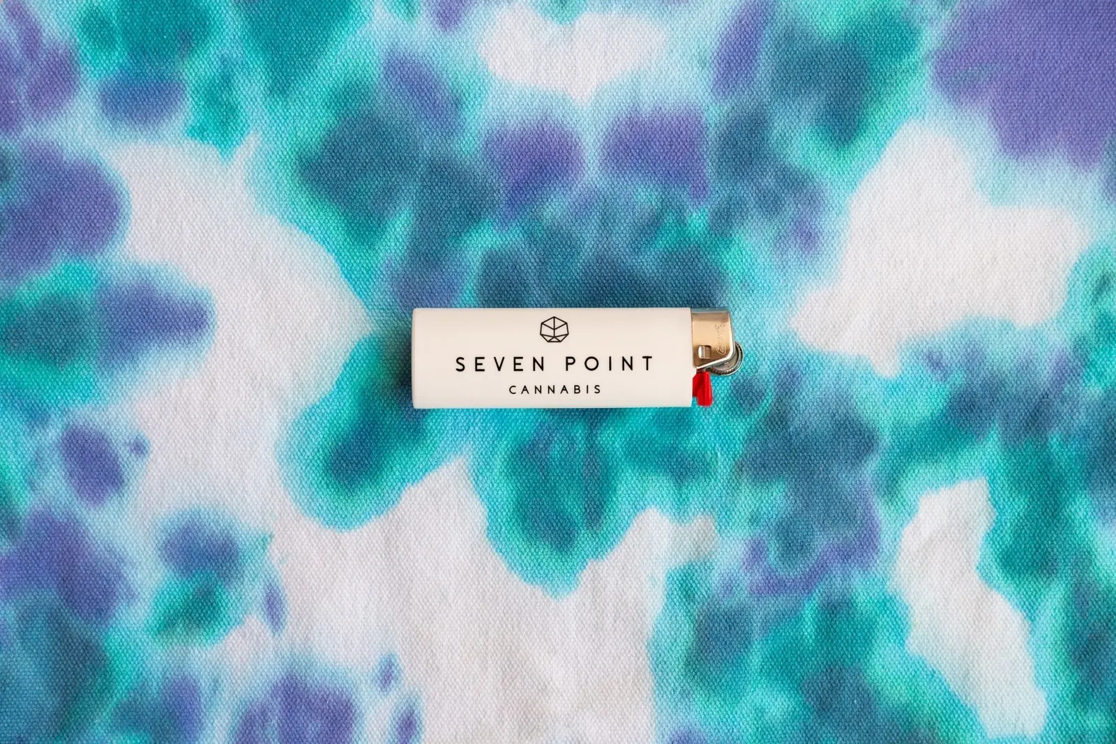 Seven Point Cannabis merch on tie-dye